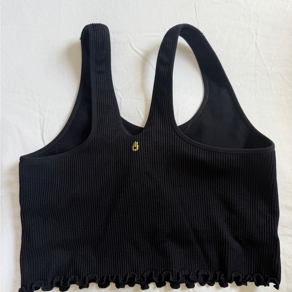 Spiritual Gangster Black Ribbed Crop Tank